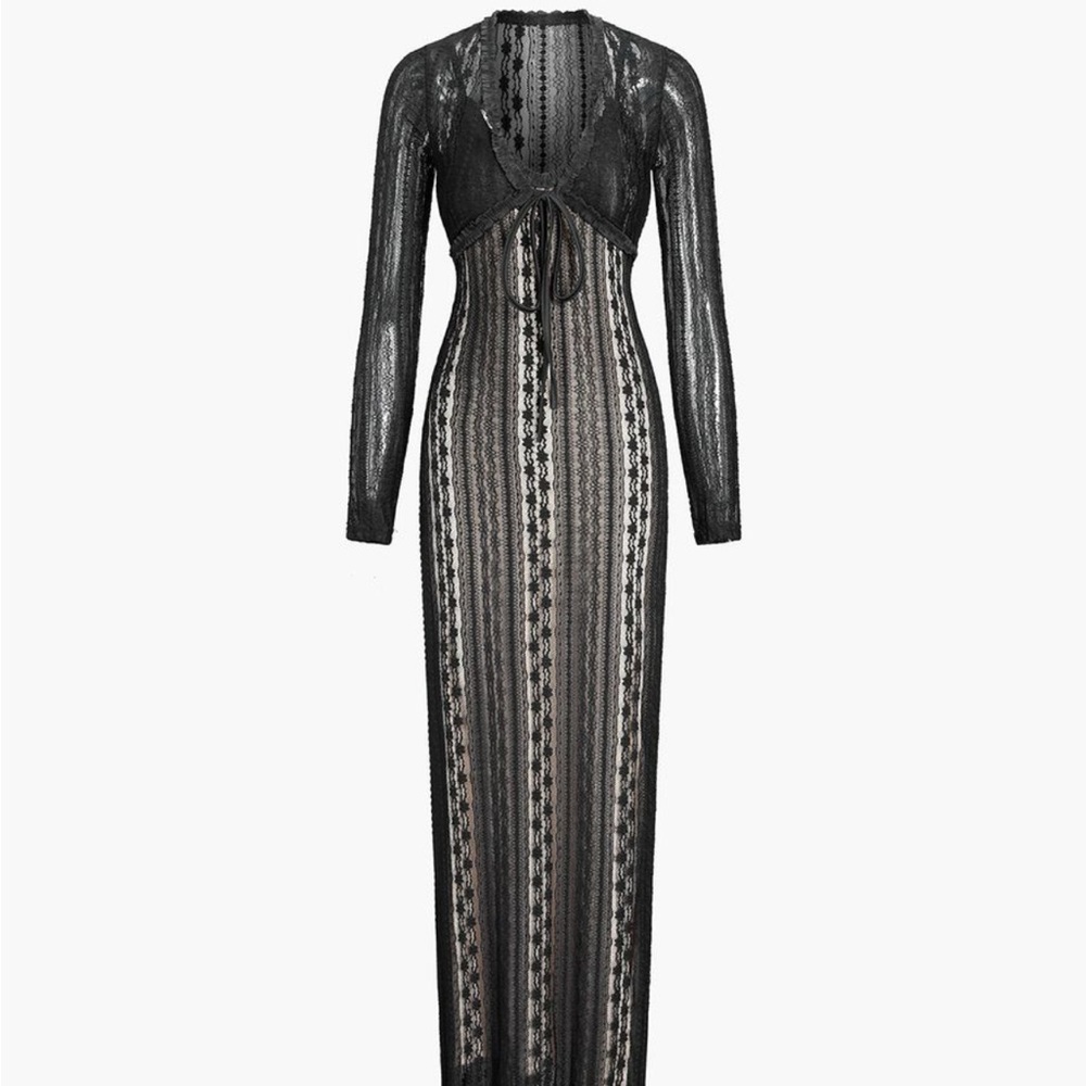 Floral Lace Textured Bolero Two Piece Long Dress